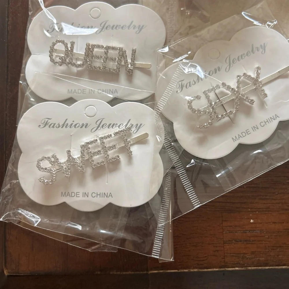 Silver Rhinestone Hair Clips Set - Picture 1 of 1